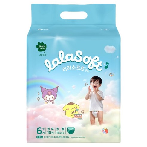 그린핑거 라라소프트 팬티형 기저귀 남여공용, 6단계, 10매