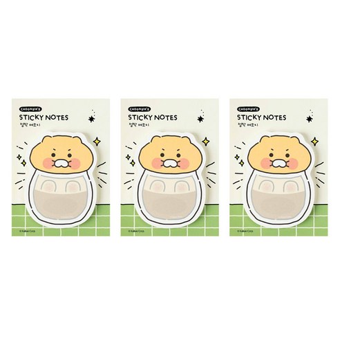 카카오프렌즈 춘식이 오디너리 형태 점착 메모지, 유리병, 40매, 3개