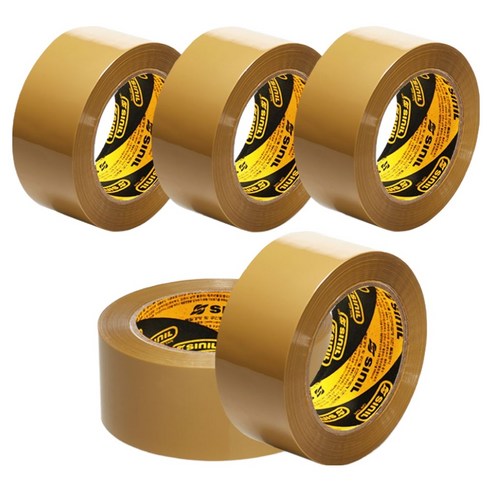 신일테이프 박스테이프 두께 57mic x 폭 48mm x 길이 40m, 황색, 5개