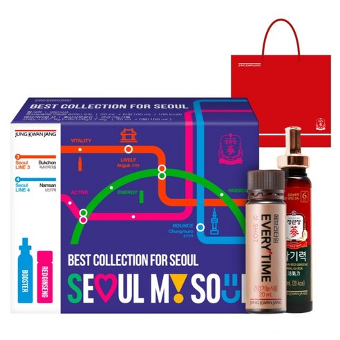 정관장 정품 베스트 컬렉션 포 서울 에브리타임샷 20ml 5p + 활기력 20ml 5p 세트, 1세트