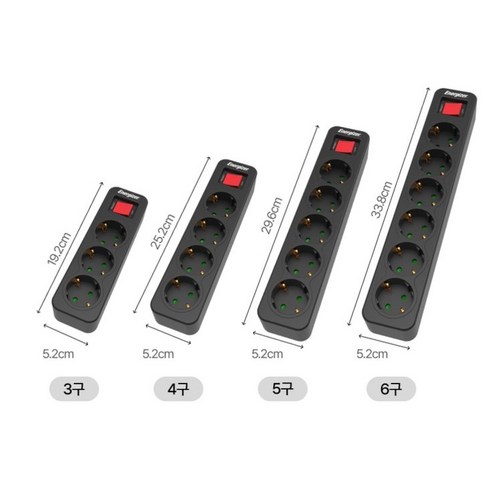 에너자이저 과부하차단 고용량 3680W 납작 멀티탭 3구 후기 분석 - 다양한 길이 옵션