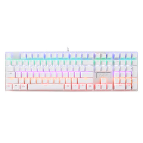 지클릭커 슈퍼히어로 풀배열 108키 게이밍 기계식 키보드, 화이트, GK-580X, 청축