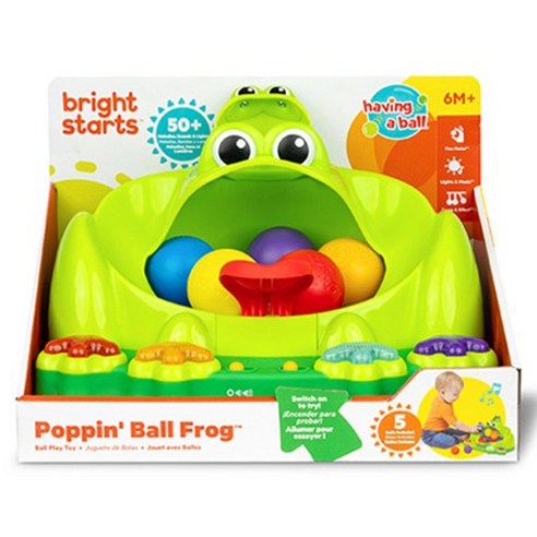 브라이트스타트 공놀이 개구리연못 팝핀 촉감각완구, 혼합색상, 랜덤발송(공), 1개