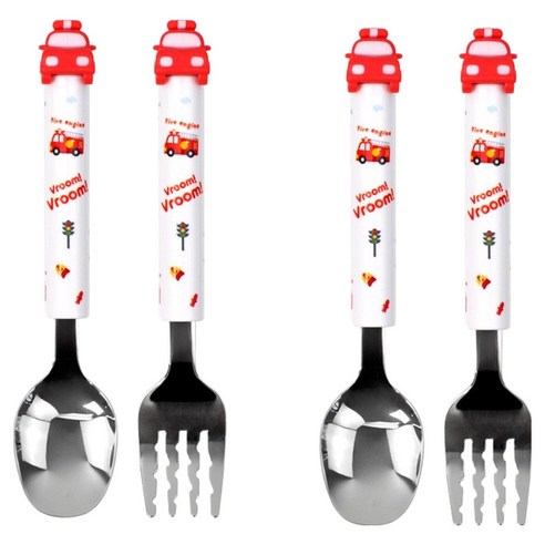 키친유 부릉부릉 마스코트 꼬마 스푼포크 세트, 2세트, 스푼 + 포크, 혼합색상
