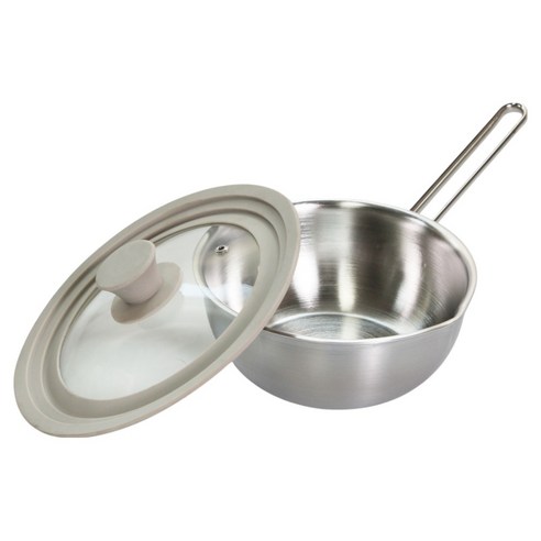 리빙글로리 인덕션 무연마제 통5중 멀티팟 18cm + 멀티커버 16~20cm 세트, 실버, 1세트