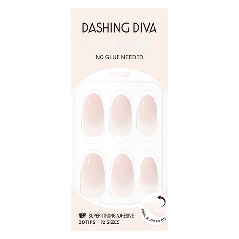 데싱디바 매직프레스 네일팁 밀크 레이어 아몬드, 아이보리, 1세트