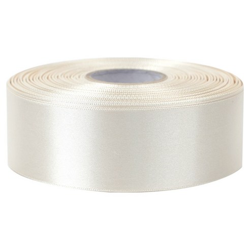 포포팬시 뭉구 프리미엄 유광 단면 공단 리본 40mm, 4 아이보리, 1개, 45m