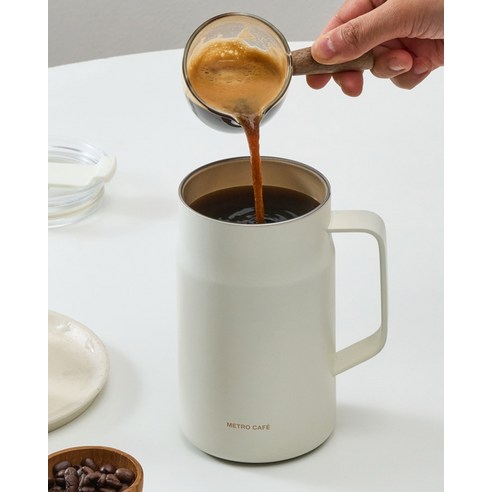LocknLock 樂扣樂扣Metro 陶瓷馬克杯LHC4282C, 象牙白, 600ml, 1個
