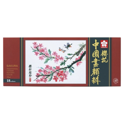 사쿠라 동양화 물감 18종 세트, 12ml, 12g, 18색, 1세트