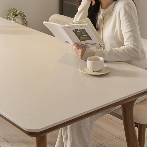 보니애가구 교체용 세라믹 포세린 식탁테이블 상판 스몰라운드 1400 x 800 mm 방문설치, 로코코베이지, 4인용