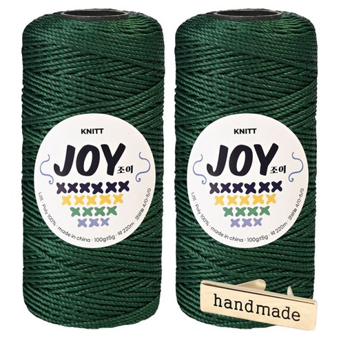 니뜨 조이얀 코바늘 가방뜨기 좋은 PP실 100g x 2p + 핸드메이드 금속라벨 세트, 32 포레스트, 1세트