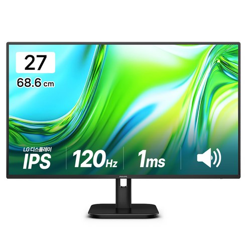 필립스 FHD 120 4면 보더리스 스피커 무결점 모니터, 68.6cm, 27E1N2100A