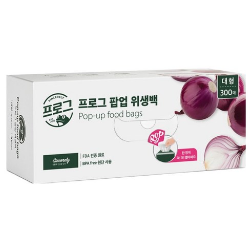 프로그 팝업 위생백 대형 30 x 40 cm, 대(L), 1개, 300개입