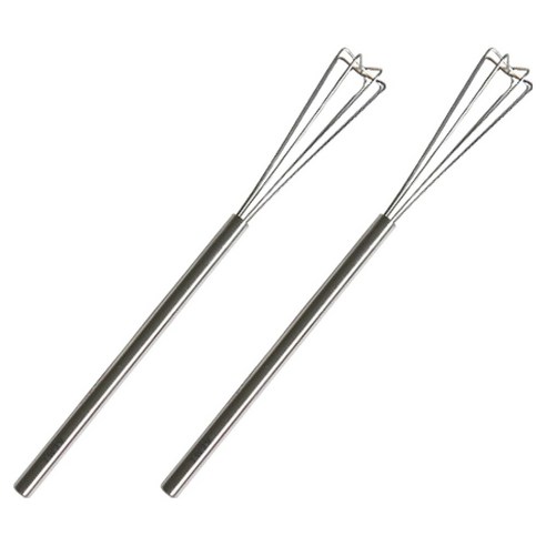 라임올리브 스텐 삼각 거품기 24cm, 2개, 실버