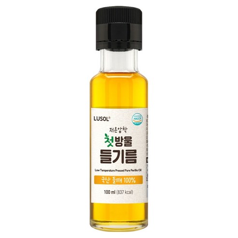 루솔 저온압착 첫방울 들기름, 100ml, 1개