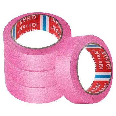 다다 칼라 종이 디자인 마스킹 테이프 15mm x 20m, 연핑크, 4개