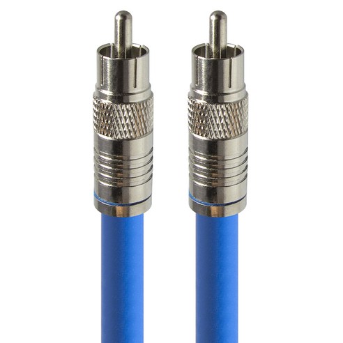 에이치디탑 국내산 오디오 75옴 커넥터 RCA 고엑셜 5C 동축 케이블 실버 + 블루 1m, 1개, HT-ZBCX010