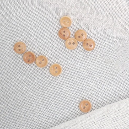 슬로우모먼츠 나무 인형 미니 단추 8mm, 라이트우드, 10개