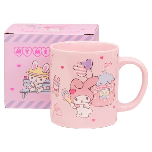 릴팡 산리오캐릭터즈 데일리 컬러 핸들 머그컵, 마이멜로디, 1개 마이멜로디, 1개