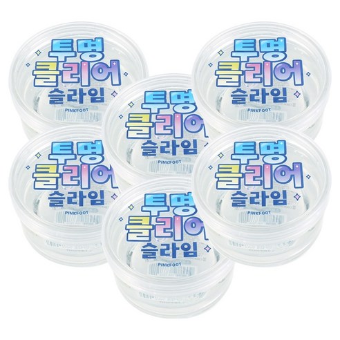 핑크풋 투명 클리어 슬라임 액체괴물 촉감놀이 장난감, 156g, 6개