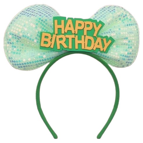 소아르 생일파티 스팽글 머리띠, 그린, 1개