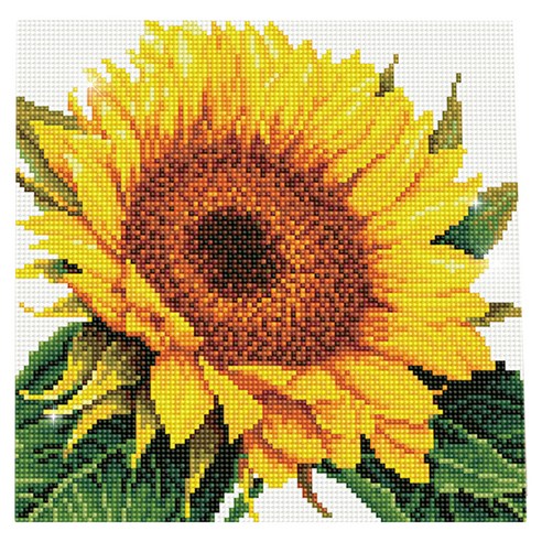아이러브페인팅 DIY캔버스형 보석십자수 세트 30 x 30 cm, 해바라기꽃, 1세트