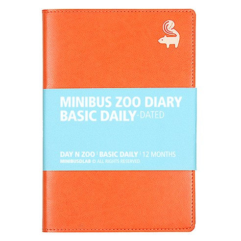 미니버스 2026년 동물원 불렛저널 베이직 데일리 다이어리, 다람쥐 오렌지, 1개