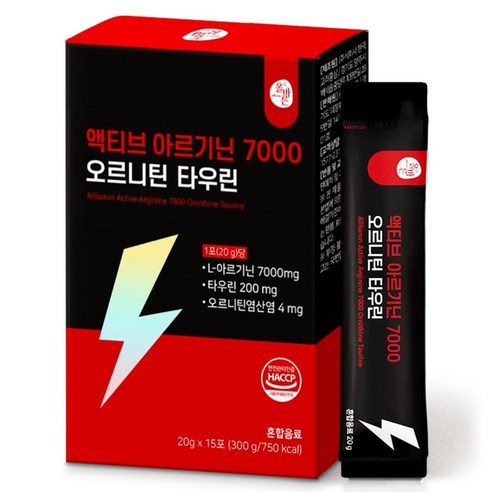 올바른건강식품 액티브 아르기닌 7000 오르니틴 타우린 15p 300g,... 맛있게 먹은 솔직 후기 썸네일