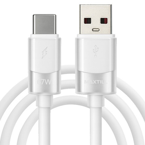 맥스틸 A타입-C타입 USB 67W 초고속 충전 케이블 MT-UC, White, 1개, 1m
