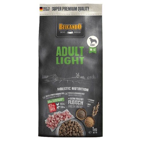 벨칸도 어덜트 강아지 클래식 라이트 건식사료, 닭+오리, 1kg, 1개