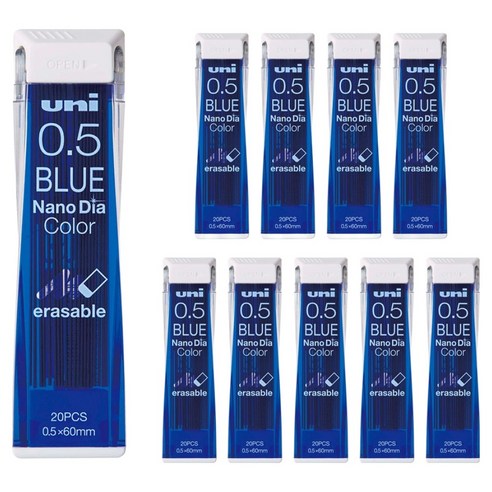 유니볼 컬러 샤프심 블루 UNI 05-202NDC, 0.5mm, 10개