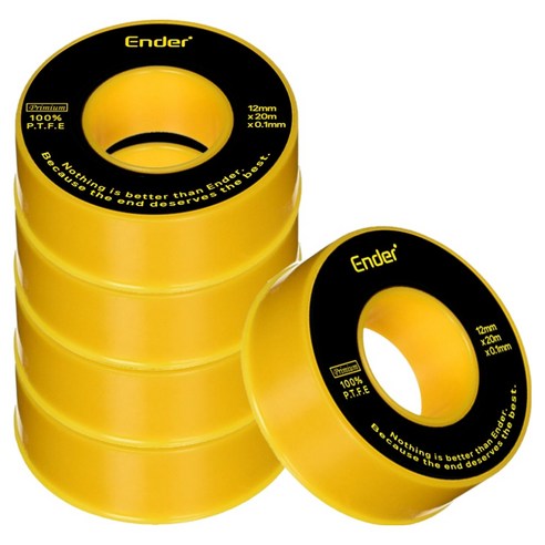 엔더 하드락 고강도 누수 방지 테프론 테이프 12mm x 20m, 5개
