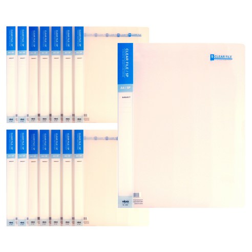 마이다스 고투명화일 UV인쇄 A4 5p, 백색, 15개