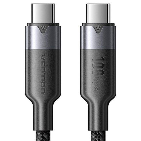 벤션 USB3.2 10Gbps 100W C타입 to C타입 초고속 케이블, 블랙, 1개, 0.5m