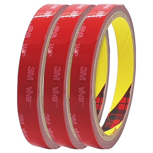 쓰리엠 VHB 초강력 아크릴폼 그레이 양면테이프 12mm x 1.5m, 3개