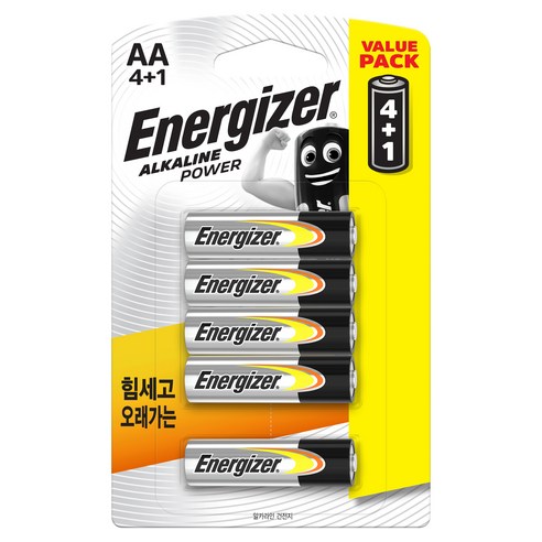 에너자이저 알카라인 AA 건전지, 5개입, 1개
