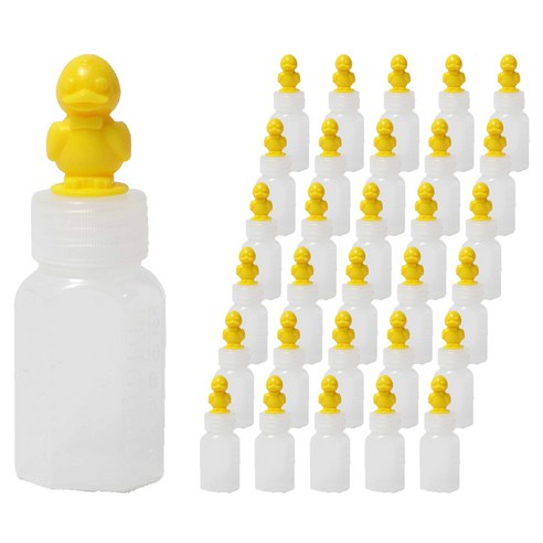 PE 노랑 오리 뚜껑 캐릭터 물약병 DUCK 20ml, 100개 100개