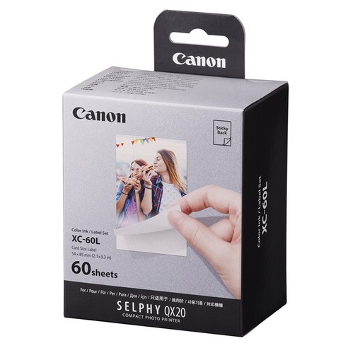 캐논 포토프린터 셀피 QX 시리즈용 포토용지 XC-60L 60p, 54 x 85 mm, 1팩