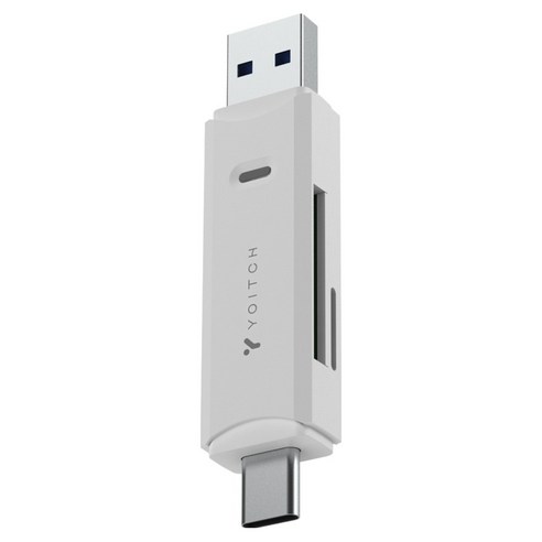 요이치 메모리 블랙박스 멀티 2in1 Micro SD TF 카드 리더기 c타입 / usb타입, 화이트, 1개, YG-CRCA300