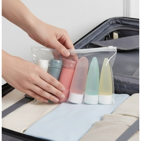 벨리안 여행용 샴푸 바디워시 공병 60ml x 6종 + 파우치 20 x 13 x 6 cm 세트 이미지 2