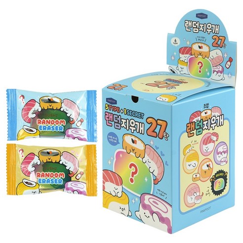 핑크풋 랜덤지우개 27탄 초밥 60p 세트, 랜덤발송, 1세트