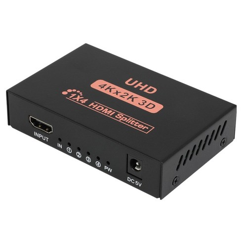 넥시 4K 1:4 HDMI 분배기 NX1407, 블랙, 1개