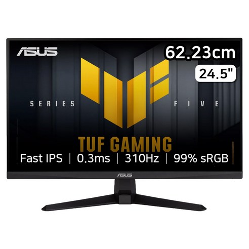 에이수스 FHD TUF Fast IPS 310Hz 0.3ms 300cd sRGB 99 게이밍 모니터, 62.23cm, VG259QMR5A