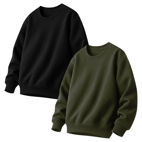 맨인모드 남녀공용 미니멀 세미 오버핏 맨투맨 2종 세트 D0512