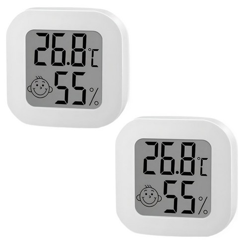 원이네 미니 포켓 디지털 온습도계, 혼합색상, 2개