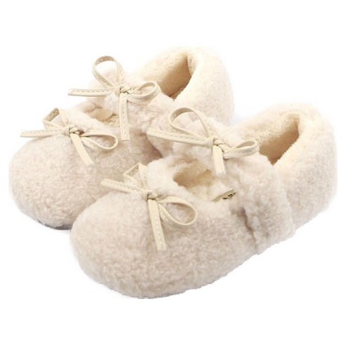 루루슈 아동용 리본리 털구두 DW125 신발사이즈, 130, 화이트, 화이트 섬네일