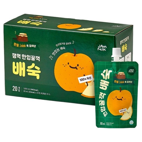 잼먹 한입꿀꺽 배숙 아기음료, 20개, 80ml