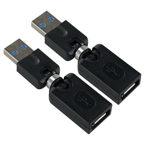 컴스 MF 회전형 360도 180도 꺾임 USB 3.0 연장 젠더 CP102, 2개, 65mm