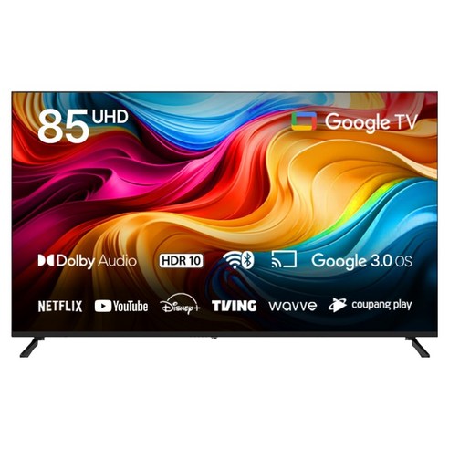 와사비망고 4K UHD 구글 5.0 OS 1등급 스마트TV, 방문설치, 벽걸이형, UGP852 와글와글플레이, 216cm(85인치)