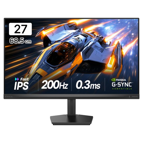필립스 FHD 에브니아 200 FAST IPS 프리싱크 AI HDR 게이밍 무결점 모니터, 27M2N3200FQ, 68.5cm